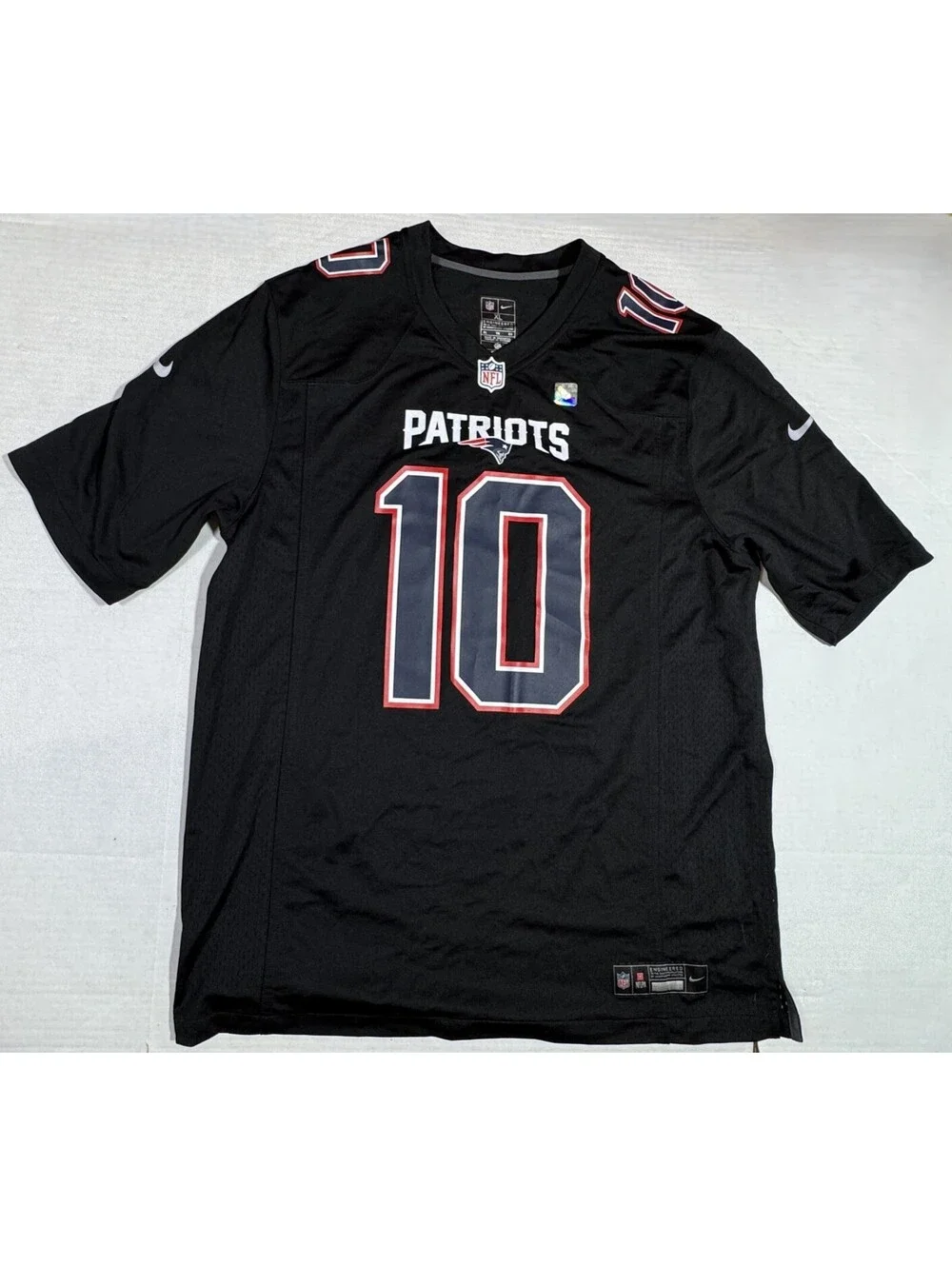 Nike New England Patriots Drake Maye Carbon Black Fashion Jersey Mens XL NEW